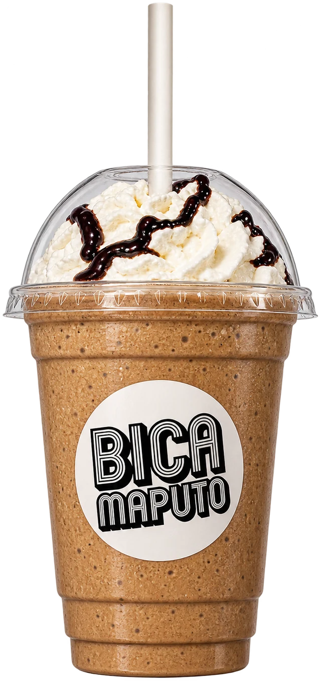 Copo BICA de frappé de chocolate com chantilly e o teu nome escrito à mão